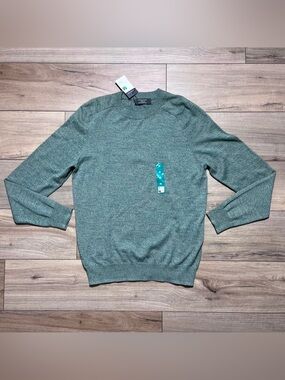 Primark Men’s Crew Neck Long Sleeve Cotton Lightweight Sweater Size M Green